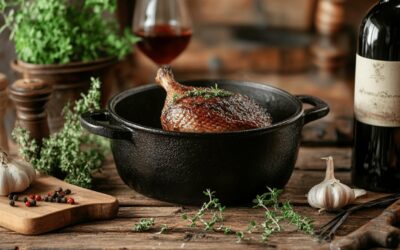 Delicieuse cocotte de cuisses de canard aux legumes d’automne